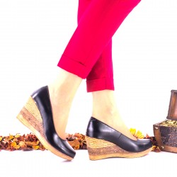 Pantofi dama casual din piele naturala cu platforme de 6cm NA170NP