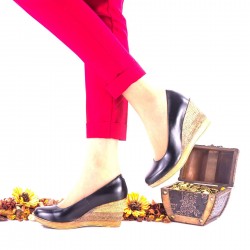 Pantofi dama casual din piele naturala cu platforme de 6cm NA170NP