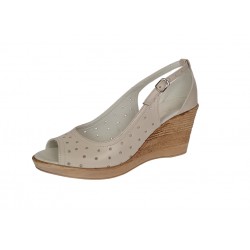 Sandale dama crem din piele naturala - NA177CREM