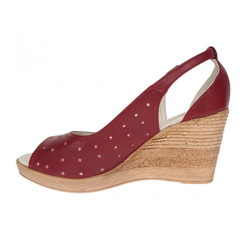 Sandale dama grena din piele naturala - NA177GRENA