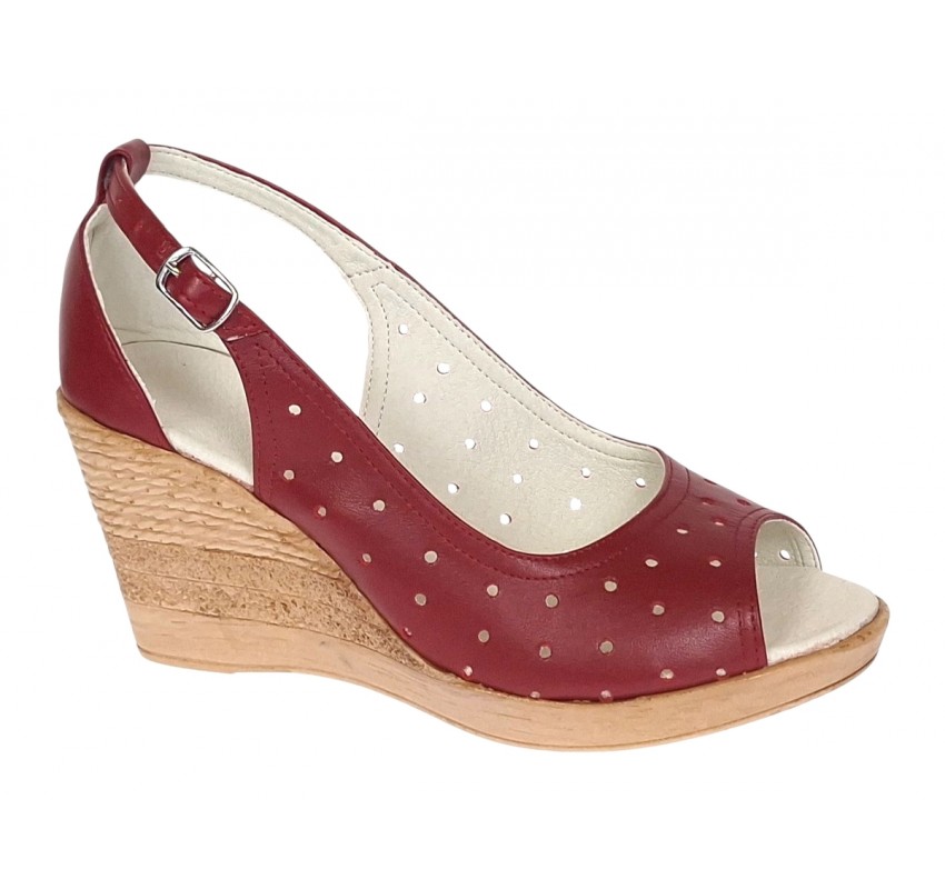 Sandale dama grena din piele naturala - NA177GRENA