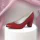 Pantofi dama din piele naturala, rosu Adelle - NA217R