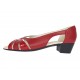 Sandale dama rosii din piele naturala, decupate lateral, cu toc mic elegant de 3 cm Roselia