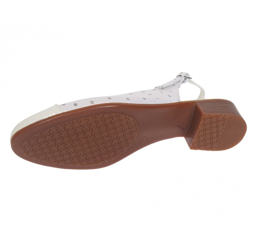 Pantofi dama casual din piele naturala Alb Box cu varf Lacuit NA252ALB