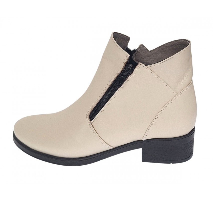 Ghete dama casual din piele naturala Bej Box NA316BB