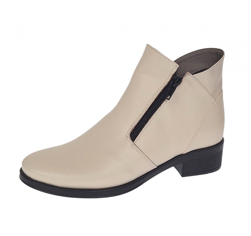 Ghete dama casual din piele naturala Bej Box NA316BB