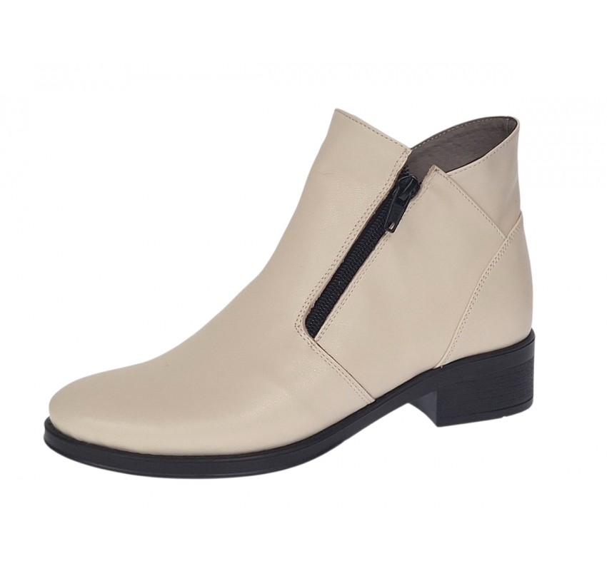 Ghete dama casual din piele naturala Bej Box NA316BB