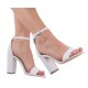 Sandale dama culoare alb din piele naturala toc 8cm - NA54AP Sandale dama culoare alb din piele naturala toc 8cm - NA54AP