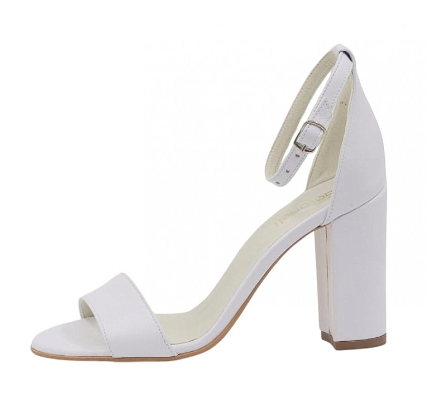 Sandale dama culoare alb din piele naturala toc 8cm - NA54AP Sandale dama culoare alb din piele naturala toc 8cm - NA54AP