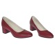 Pantofi eleganti dama din piele naturala box, toc 5 cm - NA73GRENA