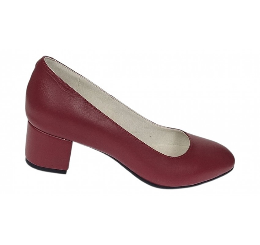 Pantofi eleganti dama lux din piele naturala premium cu toc 5 cm - NA73GRENA