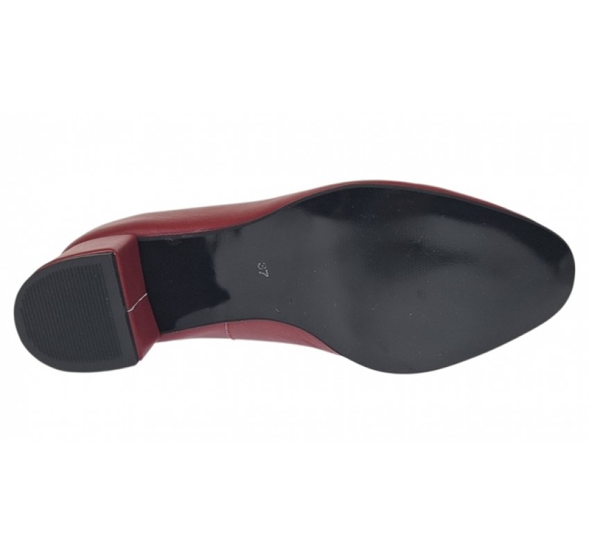 Pantofi eleganti dama lux din piele naturala premium cu toc 5 cm - NA73GRENA