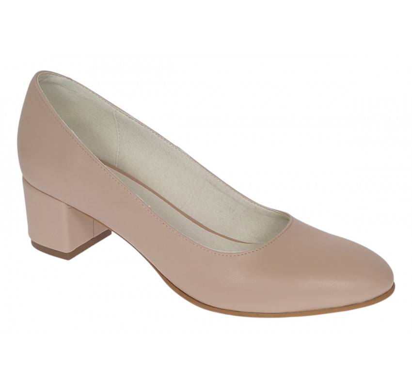 Pantofi eleganti dama din piele naturala Nude Box, toc 5 cm - NA73NUDE Pantofi eleganti dama din piele naturala Nude Box, toc 5 cm - NA73NUDE