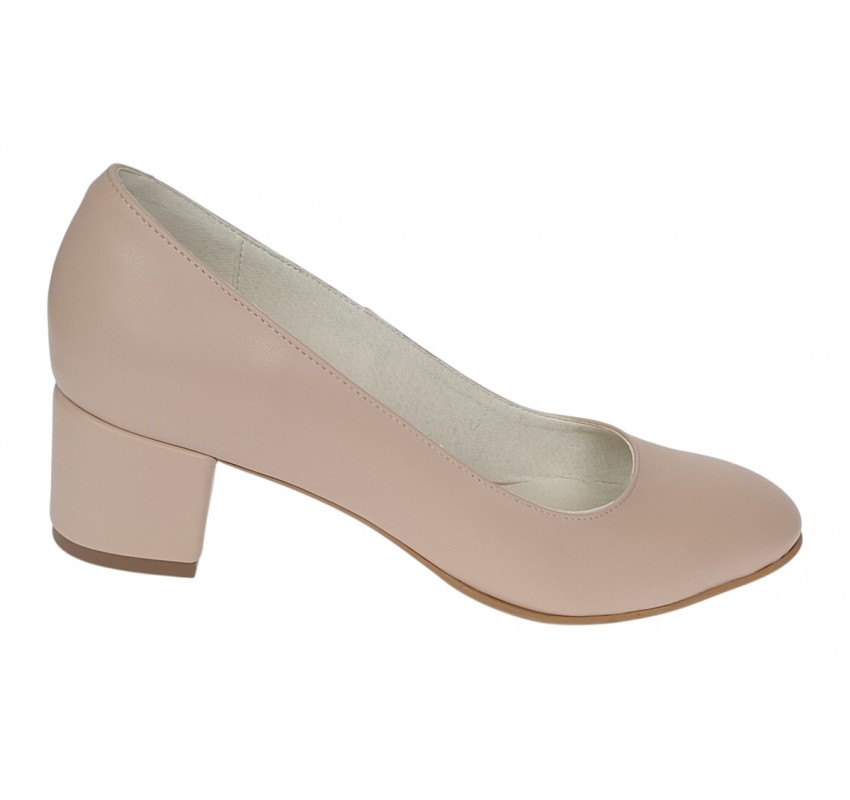 Pantofi eleganti dama din piele naturala Nude Box, toc 5 cm - NA73NUDE Pantofi eleganti dama din piele naturala Nude Box, toc 5 cm - NA73NUDE