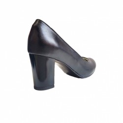 Pantofi eleganti dama, bleumarin, din piele naturala box, toc 6 cm - NA87BLM2