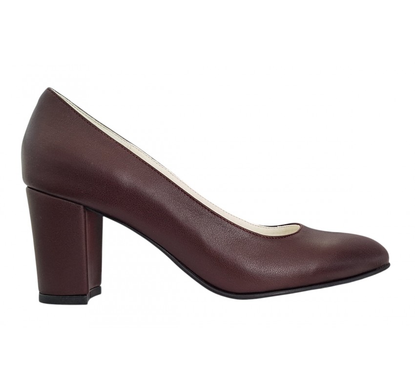 Pantofi eleganti dama din piele naturala box, toc 7 cm - Model Selena NA87BORDOP Pantofi eleganti dama din piele naturala box, toc 7 cm - Model Selena NA87BORDOP