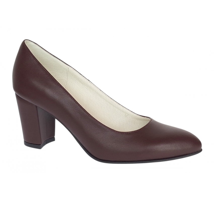 Pantofi eleganti dama din piele naturala box, toc 7 cm - Model Selena NA87BORDOP Pantofi eleganti dama din piele naturala box, toc 7 cm - Model Selena NA87BORDOP