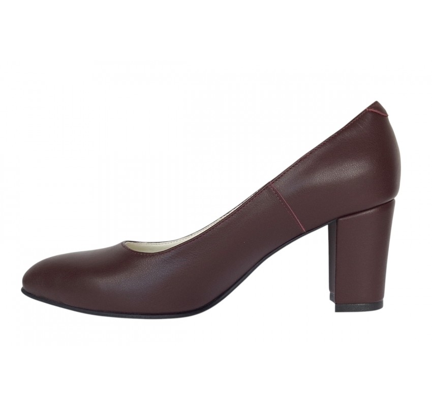 Pantofi eleganti dama din piele naturala box, toc 7 cm - Model Selena NA87BORDOP Pantofi eleganti dama din piele naturala box, toc 7 cm - Model Selena NA87BORDOP