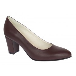 Pantofi eleganti dama din piele naturala box, toc 7 cm - Model Selena NA87BORDOP