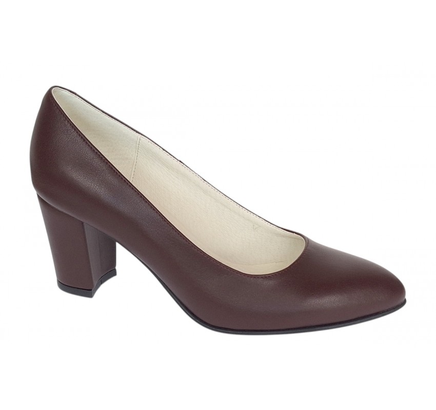 Pantofi eleganti dama din piele naturala box, toc 7 cm - Model Selena NA87BORDOP Pantofi eleganti dama din piele naturala box, toc 7 cm - Model Selena NA87BORDOP