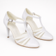 Pantofi dama albi eleganti, decupati din piele naturala, toc 9cm NAA11APL