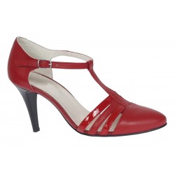 Pantofi dama decupati din piele naturala - Stiletto Rosu NAA11R