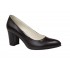 Pantofi dama din piele naturala cu toc de 7cm, Negru NAA32N7
