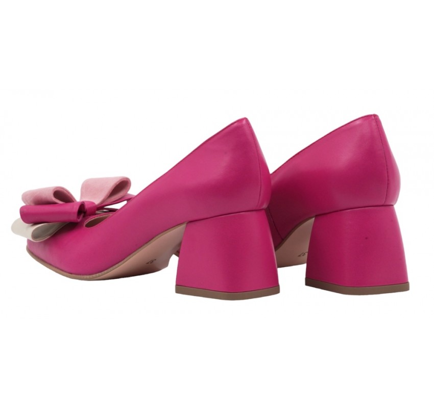 Pantofi dama office din piele naturala fucsia - NAB1FUCSIA