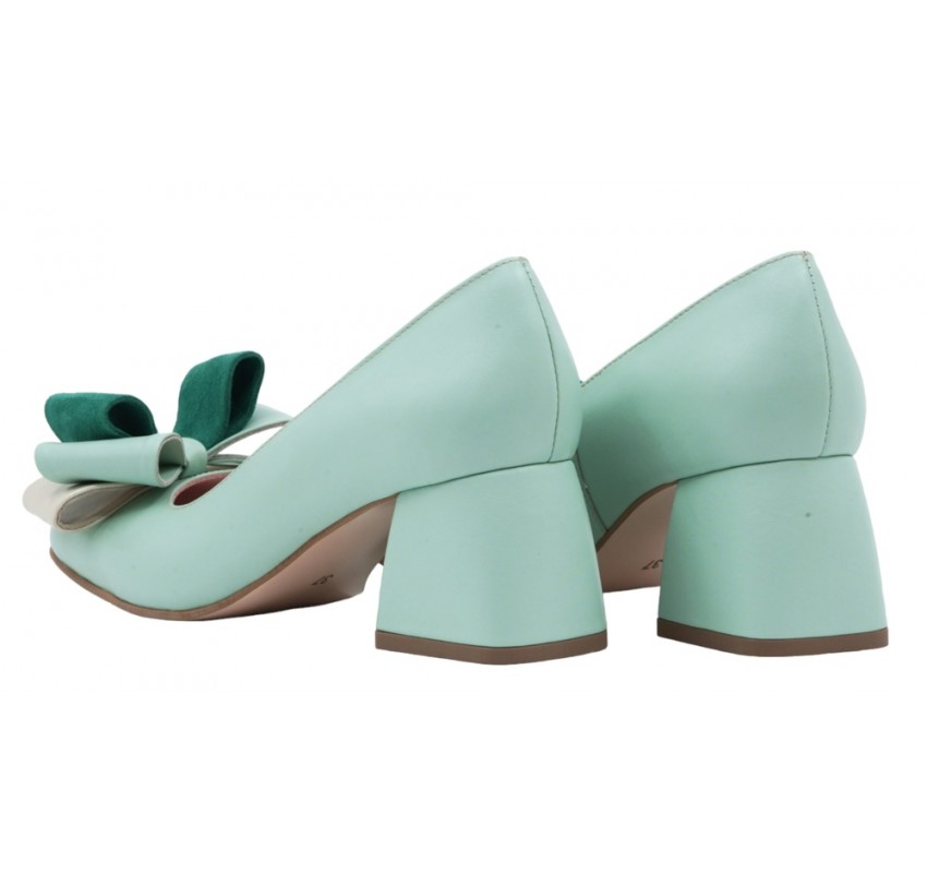 Pantofi dama office din piele naturala menta - NAB1MENTA