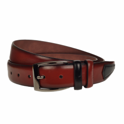 Curea barbati, casual-eleganta, din piele ecologica, latime 3.5 cm, visiniu - NB004