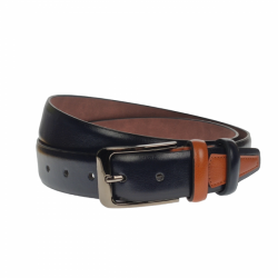 Curea barbati, casual-eleganta, din piele ecologica, latime 3.5 cm, bleumarin - NB006