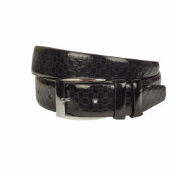 Curea barbati, casual-eleganta, din piele ecologica, latime 3.5 cm, negru - NB029