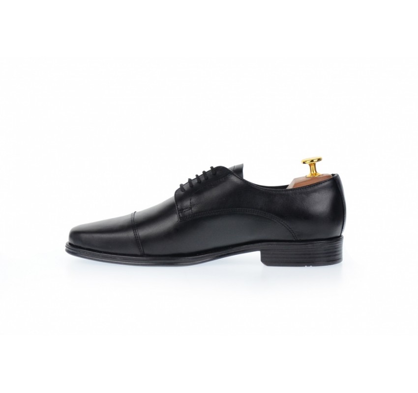 Pantofi barbati eleganti din piele naturala de culoare neagra NIC02NS