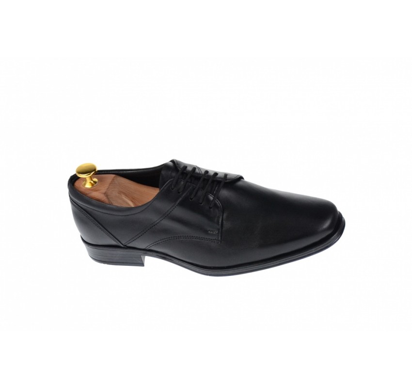 Pantofi barbati eleganti din piele naturala de culoare neagra NIC03NS