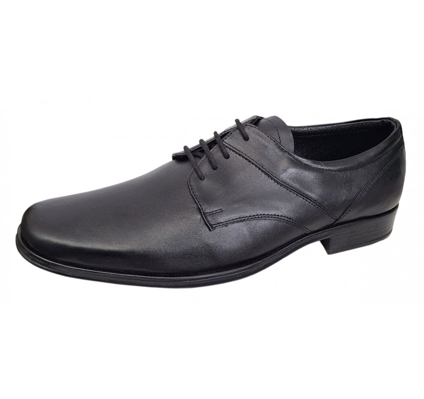 Pantofi barbati eleganti din piele naturala de culoare neagra Sir NIC03NS