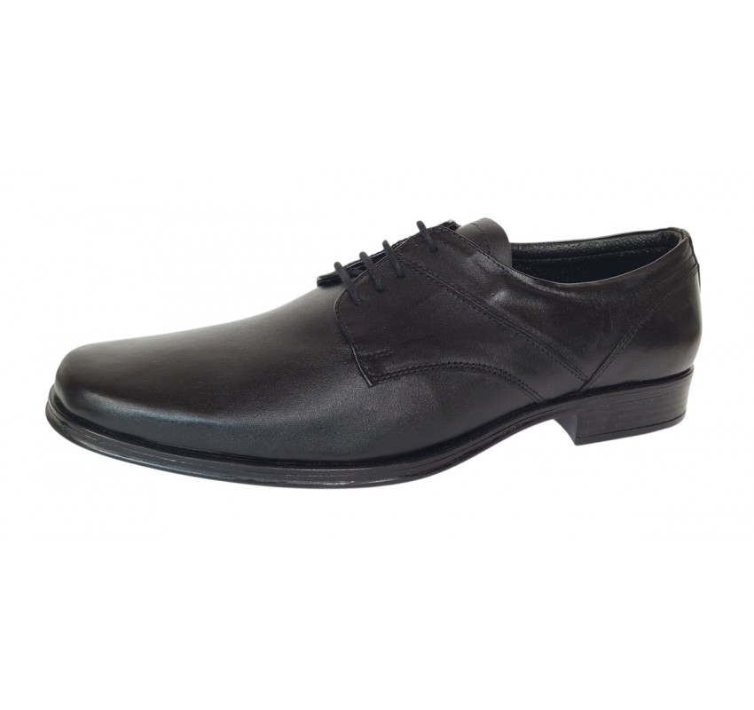 Pantofi barbati eleganti din piele naturala de culoare neagra Sir NIC03NS