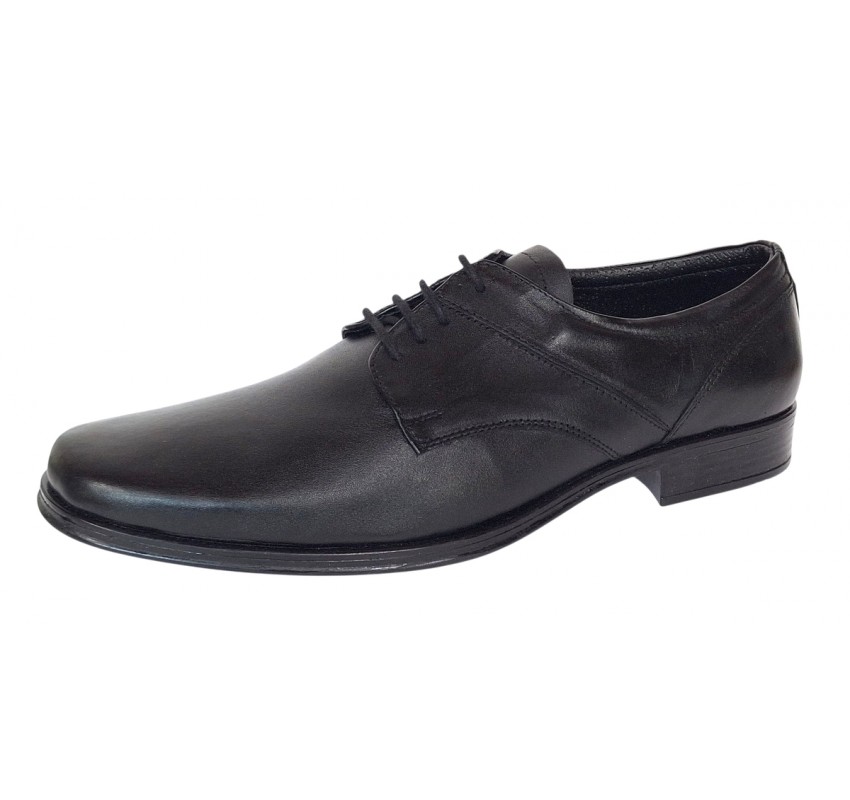 Pantofi barbati eleganti din piele naturala de culoare neagra Sir NIC03NS