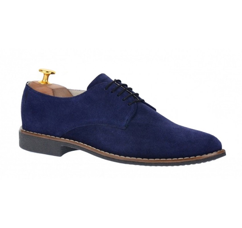 Pantofi barbati casual din piele naturala intoarsa - Model 184 Bleumarin