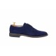 Pantofi barbati casual, eleganti din piele naturala intoarsa bleumarin NIC184BLMVEL