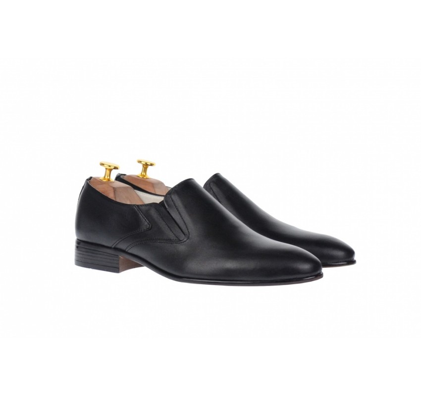 Pantofi barbati eleganti din piele naturala fara siret Negru - NIC211NEL