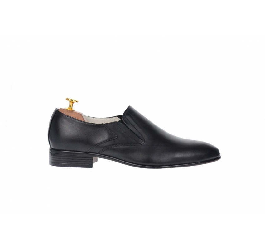 Pantofi barbati eleganti din piele naturala fara siret Negru - NIC211NEL