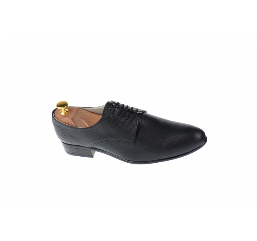 Pantofi barbati office, eleganti din piele naturala de culoare neagra , COD PRODUS -  NIC211SIRNP