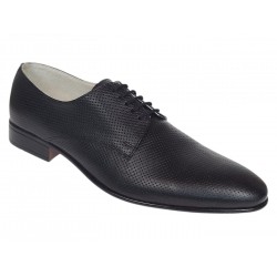 Marimea 44 Pantofi barbati negri eleganti din piele naturala matritata NIC5NBR