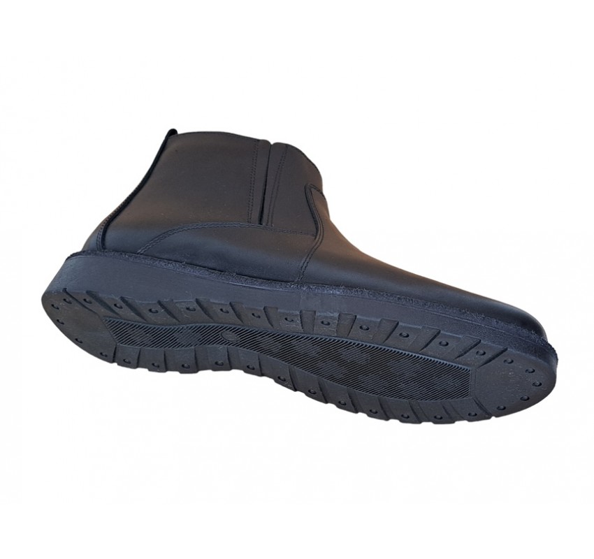Ghete barbati casual, din piele naturala, cu 2 fermoare, imblanite - ORLANDO