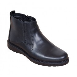 Ghete barbati casual, din piele naturala, cu fermoar, imblanite - ORLANDO