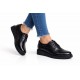 Pantofi dama din piele naturala negri – casual, talpa confort, design modern urban P102N2