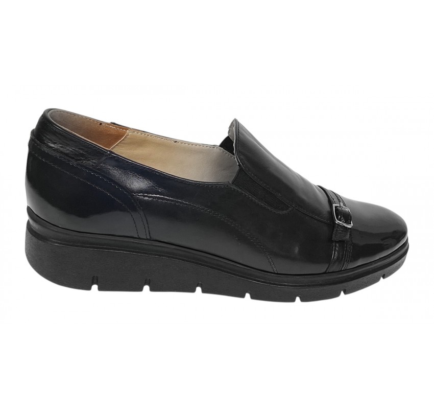 Pantofi dama casual din piele naturala Negru - P103NLAC