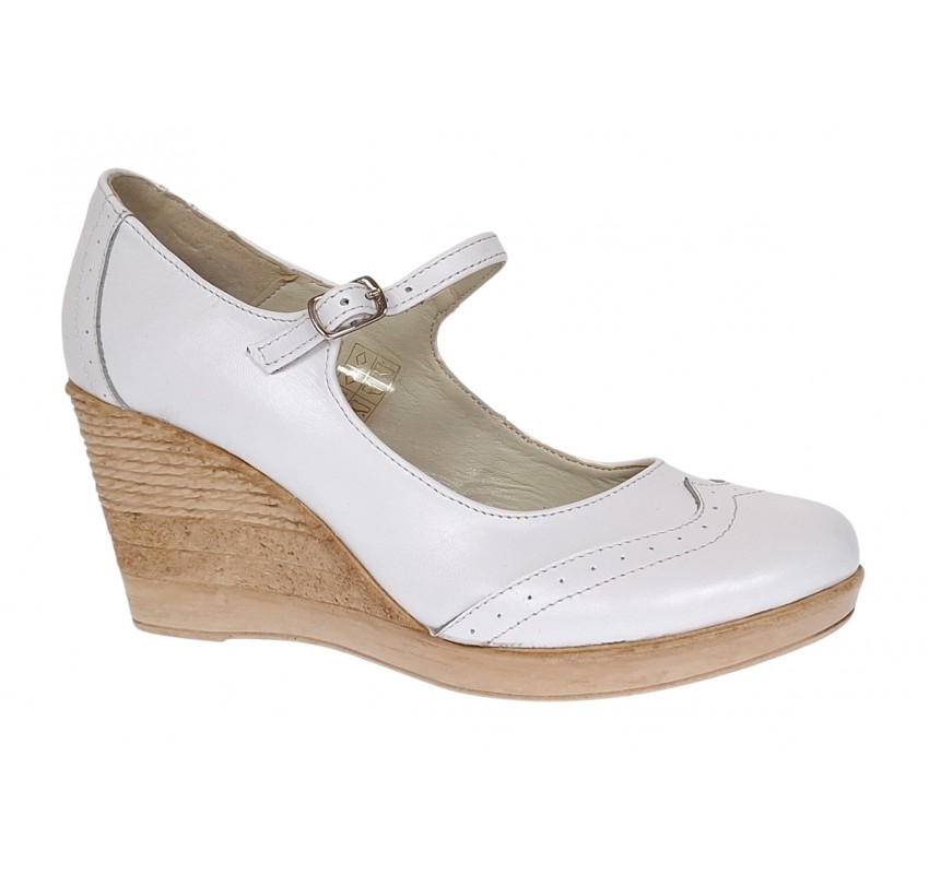 Marimea 38 Pantofi dama casual din piele naturala Alb Box - P104ABOX