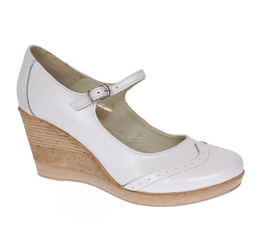 Marimea 38 Pantofi dama casual din piele naturala Alb Box - P104ABOX