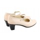 Pantofi dama comozi si eleganti, din piele naturala, cu toc de 5 cm, P104BEJ